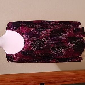 Apt 9 Deep Burgundy and Purple Abstract Top XL